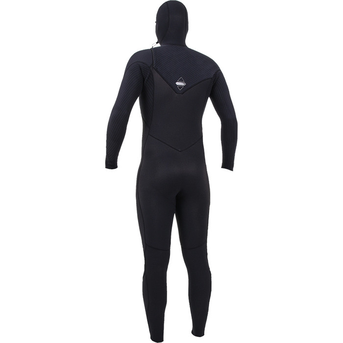 2024 O'Neill Mens HyperFreak+ 5/4mm Chest Zip Hooded Wetsuit 5347 - Black